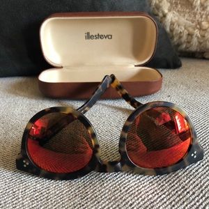 Illesteva sunglasses, flat tortoise frame